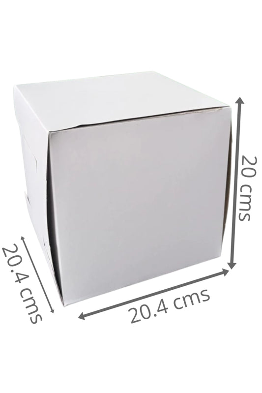 Caja para Pastel 20 cm - Paq c/5 cajas | con o sin Ventana | 20.4 x 20.4 x 20 cms