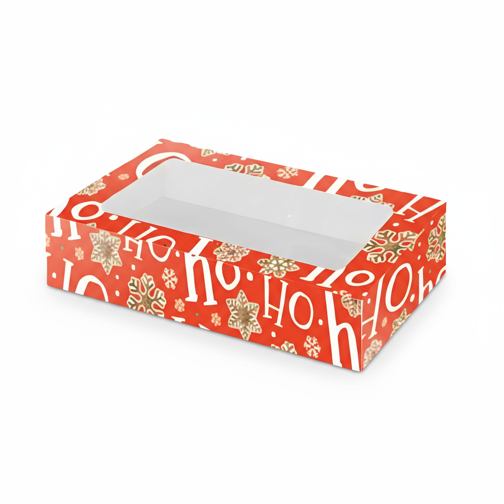 Caja Tasty c/ventana – Paq c/5 Pzas | Varierdad de Diseños NAVIDAD | 19 x 12.5 x 4.5 cms