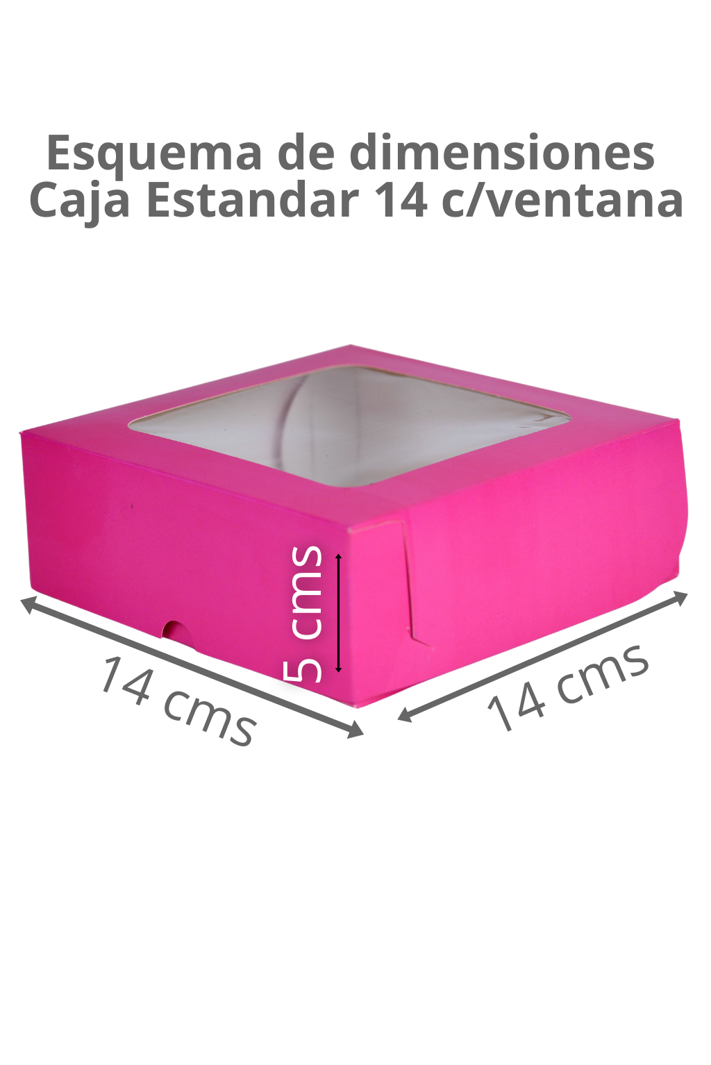 Caja Estandar 14 c/ventana – Paq c/5 Pzas | Variedad de Colores | MENUDEO
