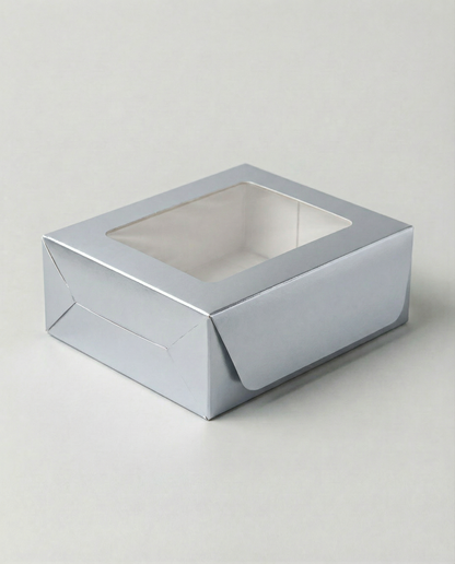 Caja Estandar 16 c/ventana – Paq c/5 Pzas | Variedad de Colores | 16 x 16 x 7.5 cms