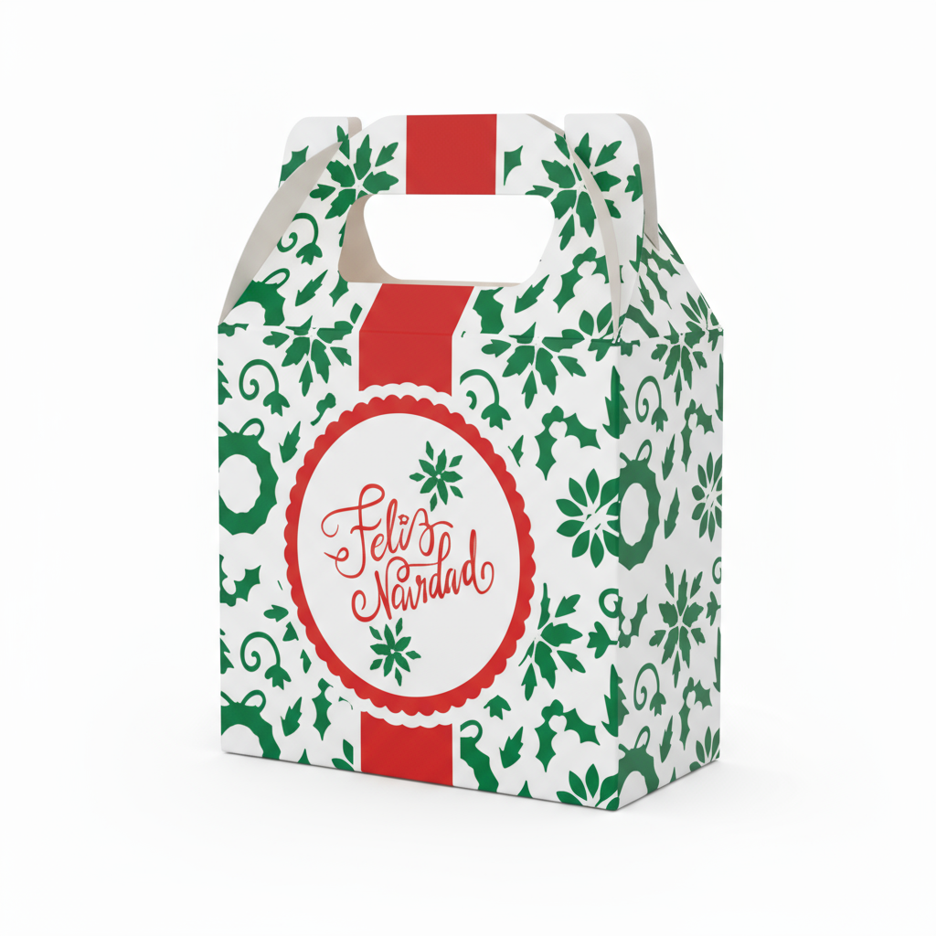 Caja de Dulces Mediana - Paq c/10 pzas | Varierdad de Diseños NAVIDAD | 13.5 × 7.2 × 18.5 cms