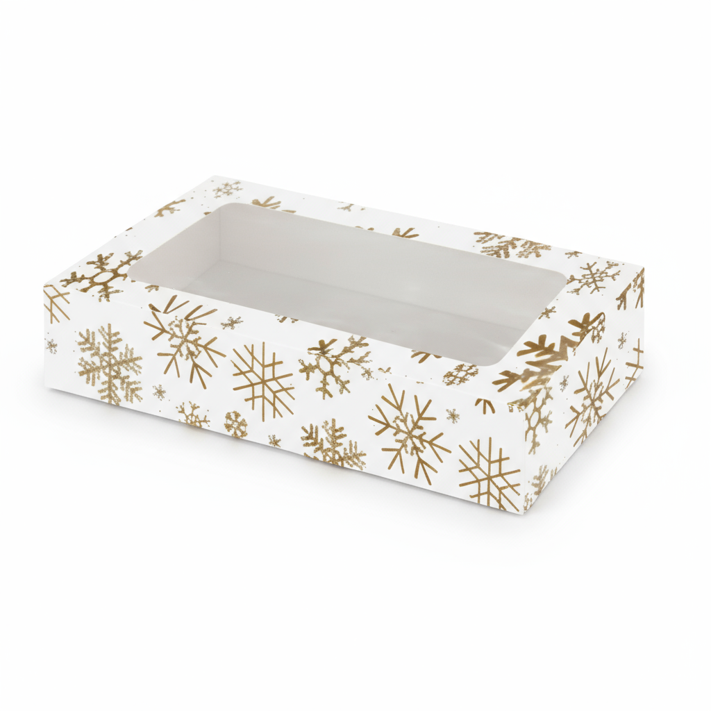 Caja Tasty c/ventana – Paq c/5 Pzas | Varierdad de Diseños NAVIDAD | 19 x 12.5 x 4.5 cms