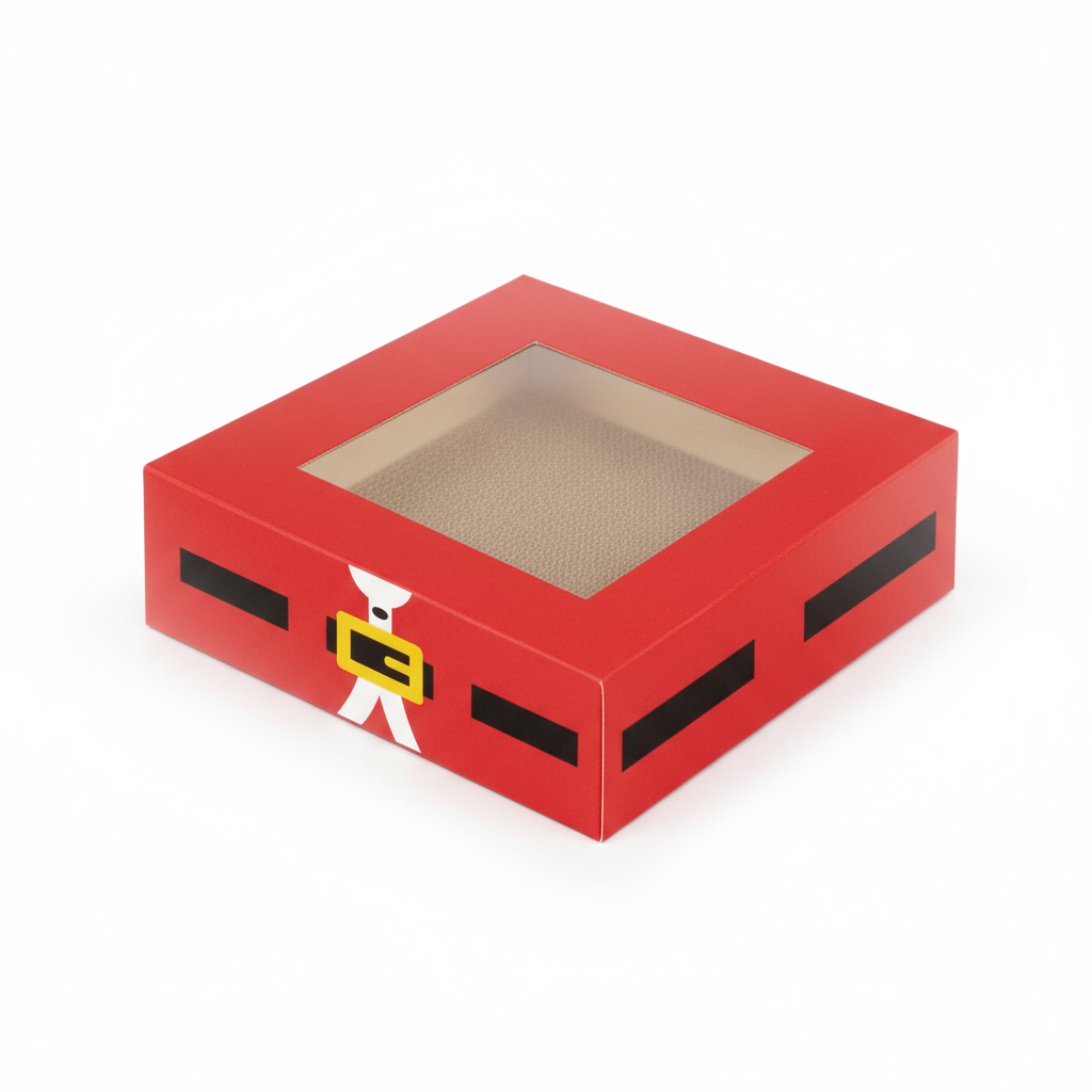Caja Estandar 14 c/ventana – Paq c/5 Pzas | Varierdad de Diseños NAVIDAD| 14 x 14 x 5 cms