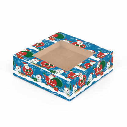 Caja Estandar 14 c/ventana – Paq c/5 Pzas | Varierdad de Diseños NAVIDAD| 14 x 14 x 5 cms