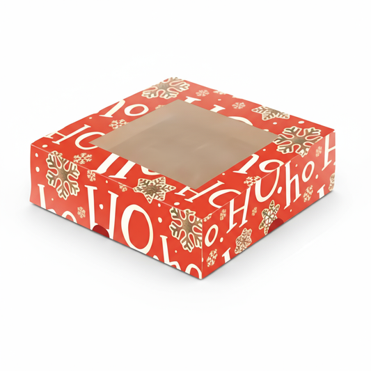 Caja Estandar 14 c/ventana – Paq c/5 Pzas | Varierdad de Diseños NAVIDAD| 14 x 14 x 5 cms