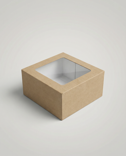 Caja Estandar 10 c/ventana – Paq c/5 Pzas | Variedad de Colores | 10 x 10 x 5 cm